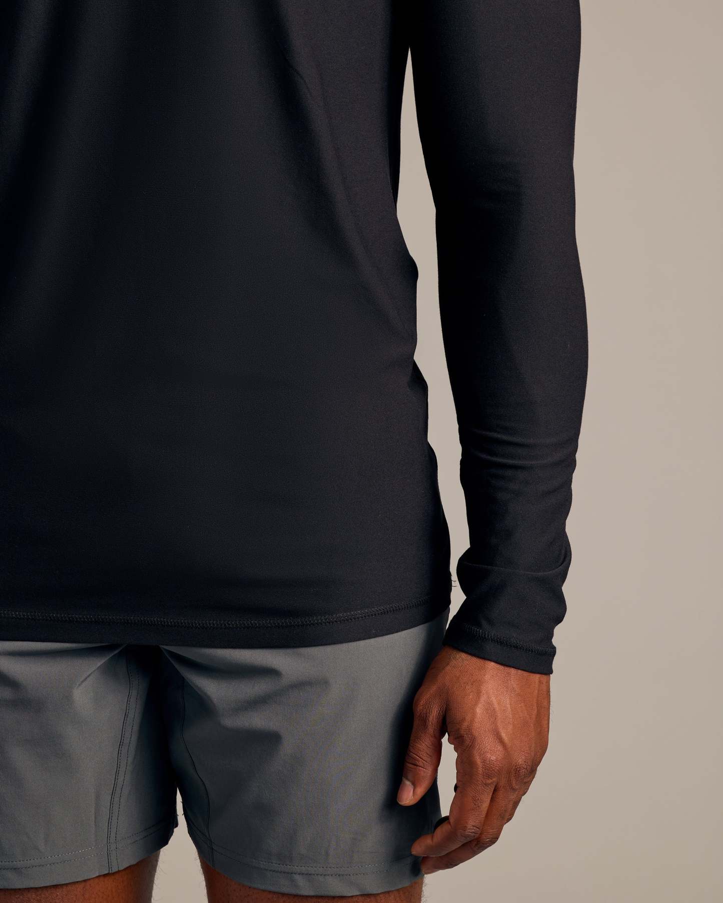 Black Long Sleeve Tall Active Crew-VibeCloset