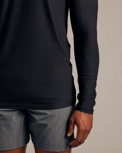 Black Long Sleeve Tall Active Crew-VibeCloset