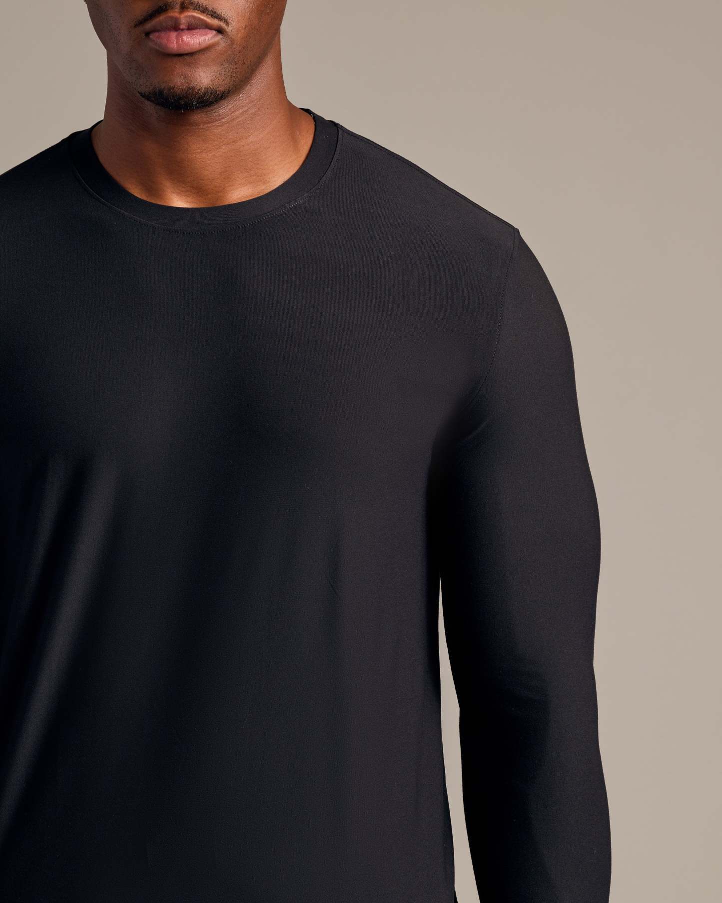Black Long Sleeve Tall Active Crew-VibeCloset