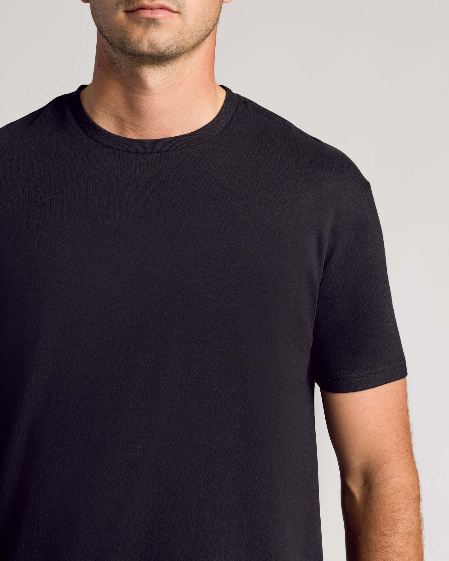 All Black Short Sleeve Tall Curved Hem Crew 6-Pack-VibeCloset