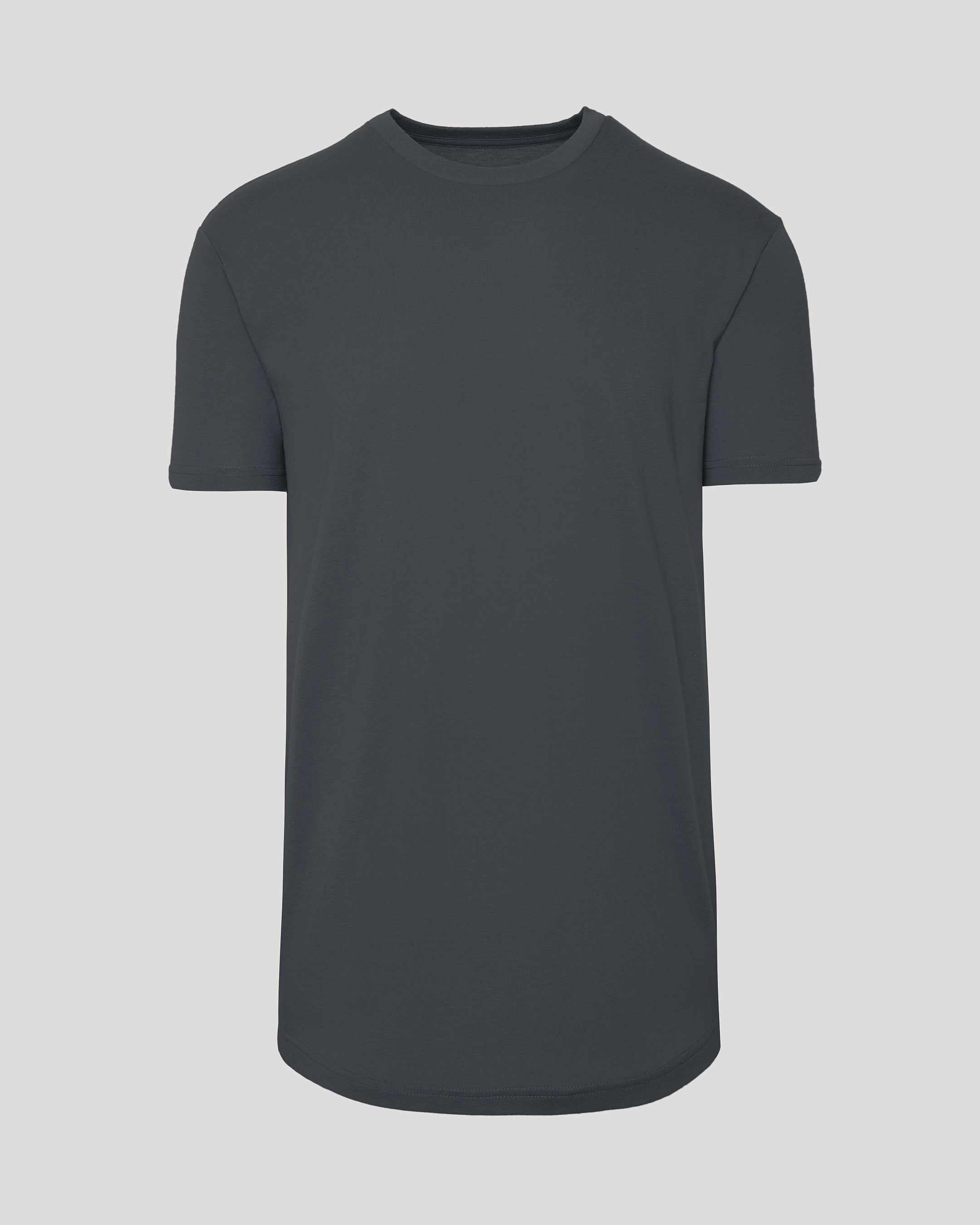 Carbon Short Sleeve Tall Curved Hem Crew-VibeCloset