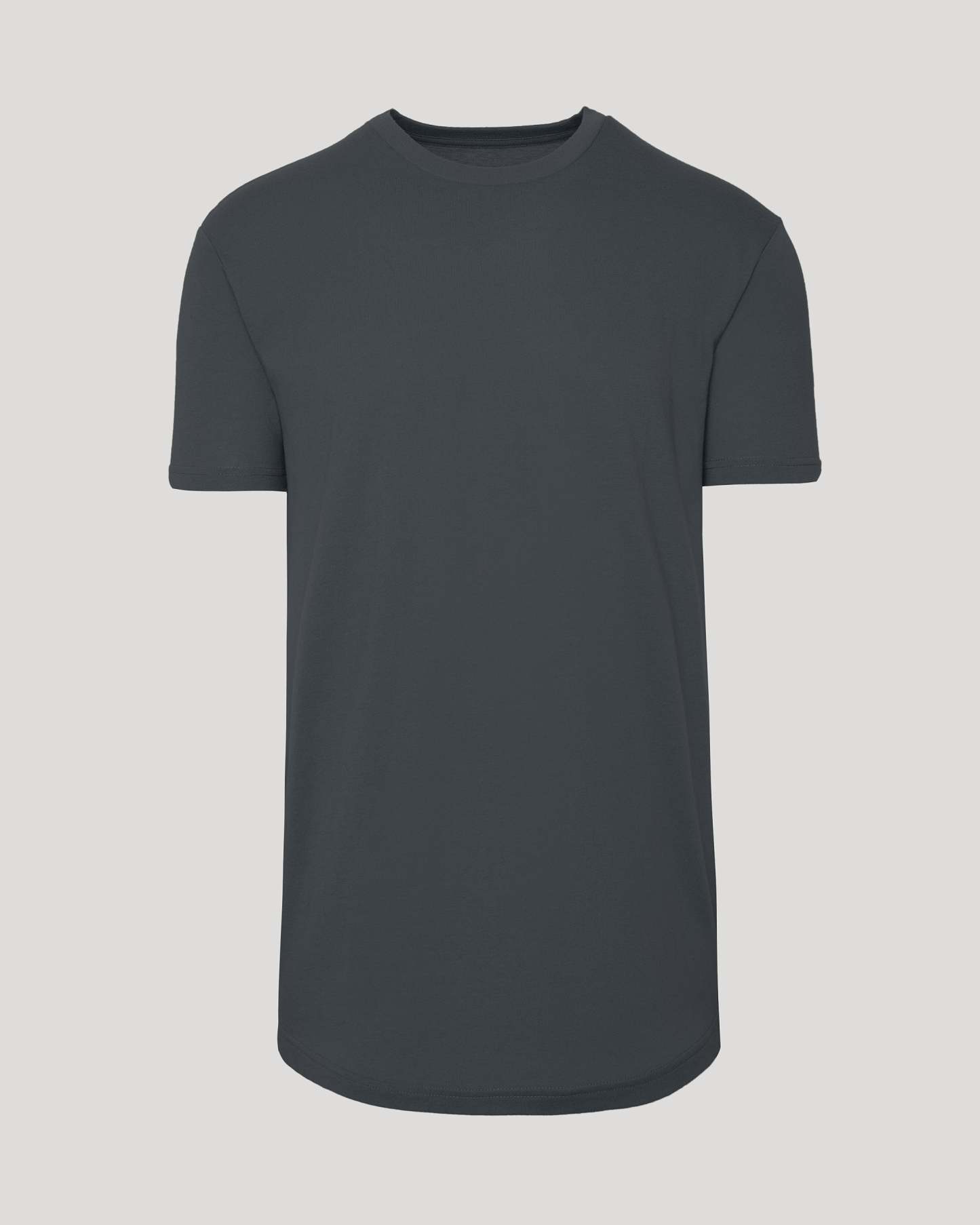 Carbon Short Sleeve Tall Curved Hem Crew-VibeCloset