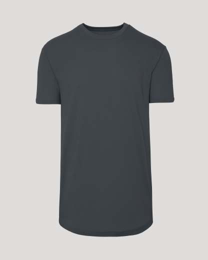 Carbon Short Sleeve Tall Curved Hem Crew-VibeCloset