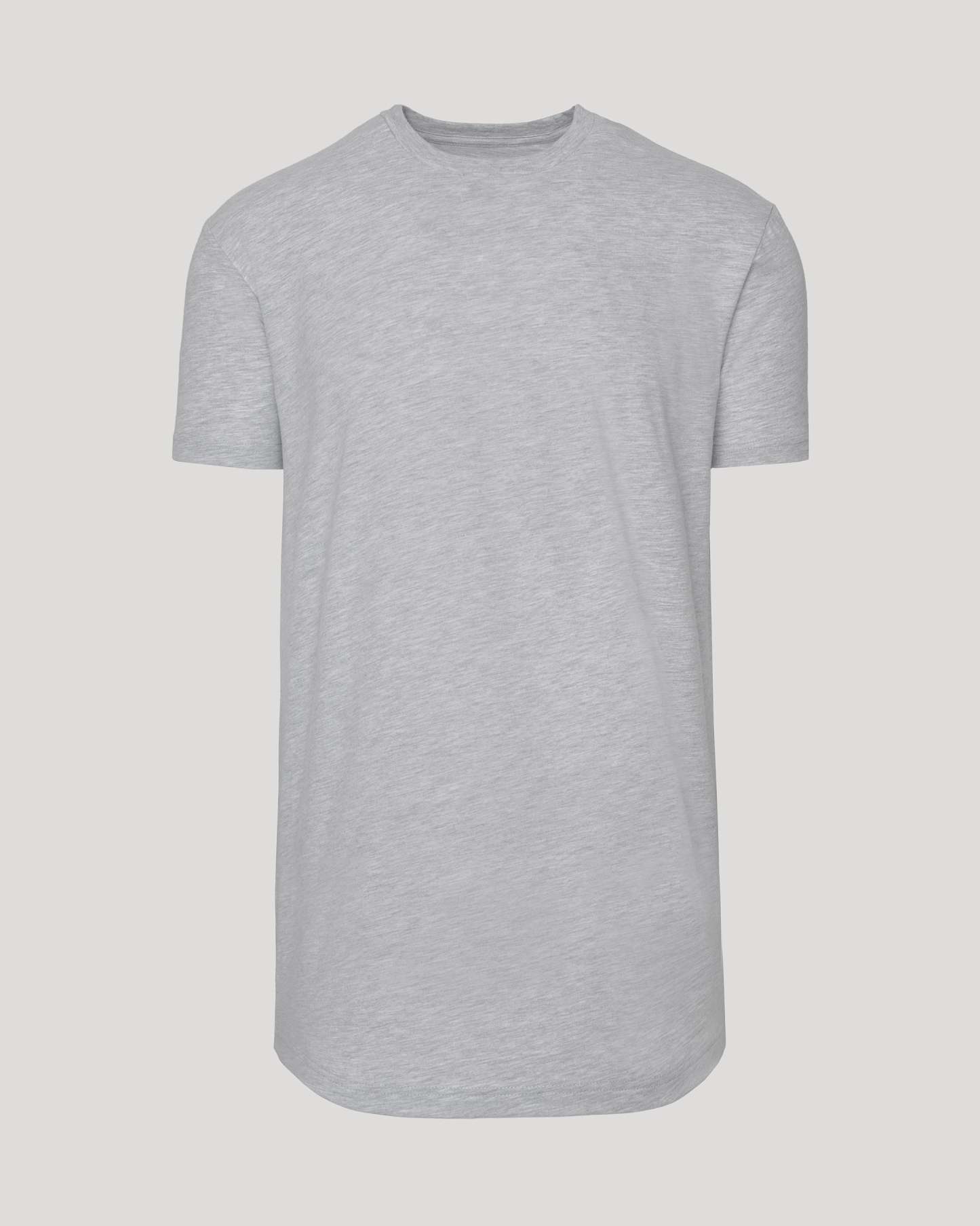 Heather Gray Short Sleeve Tall Curved Hem Crew-VibeCloset
