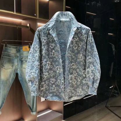 Trendy 3D Embroidered Carved Men's Shirt Jacket