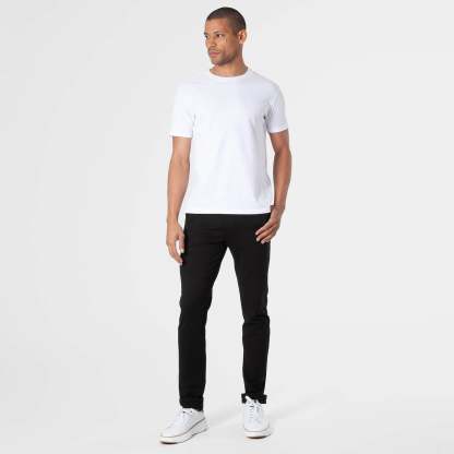 Black Slim Comfort Knit Chino Pant-VibeCloset