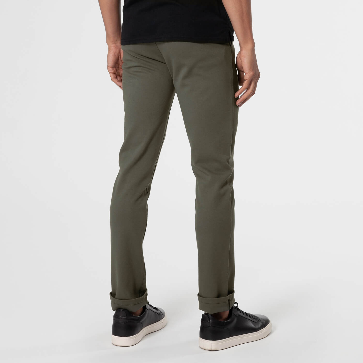 Military Green Slim Comfort Knit Chino Pant-VibeCloset