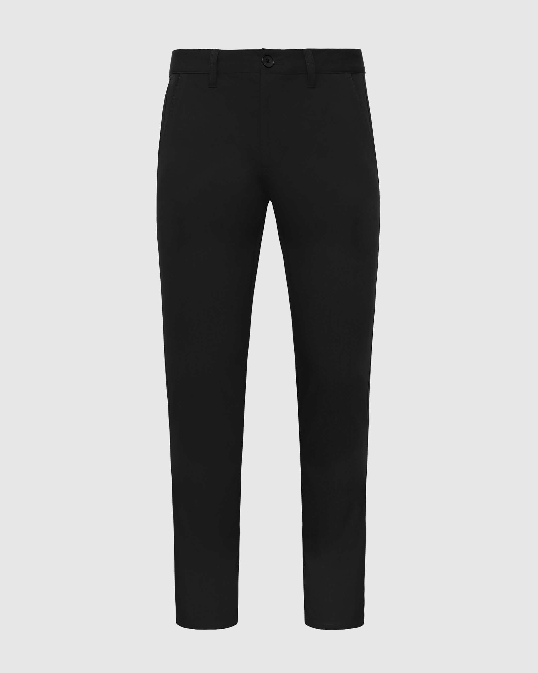 Black Slim Twill Chino Pant-VibeCloset