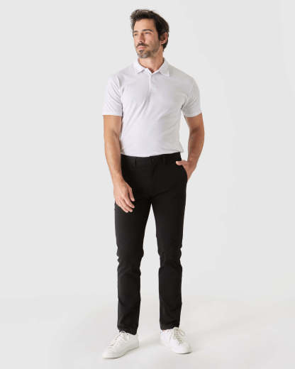 Black Slim Twill Chino Pant-VibeCloset