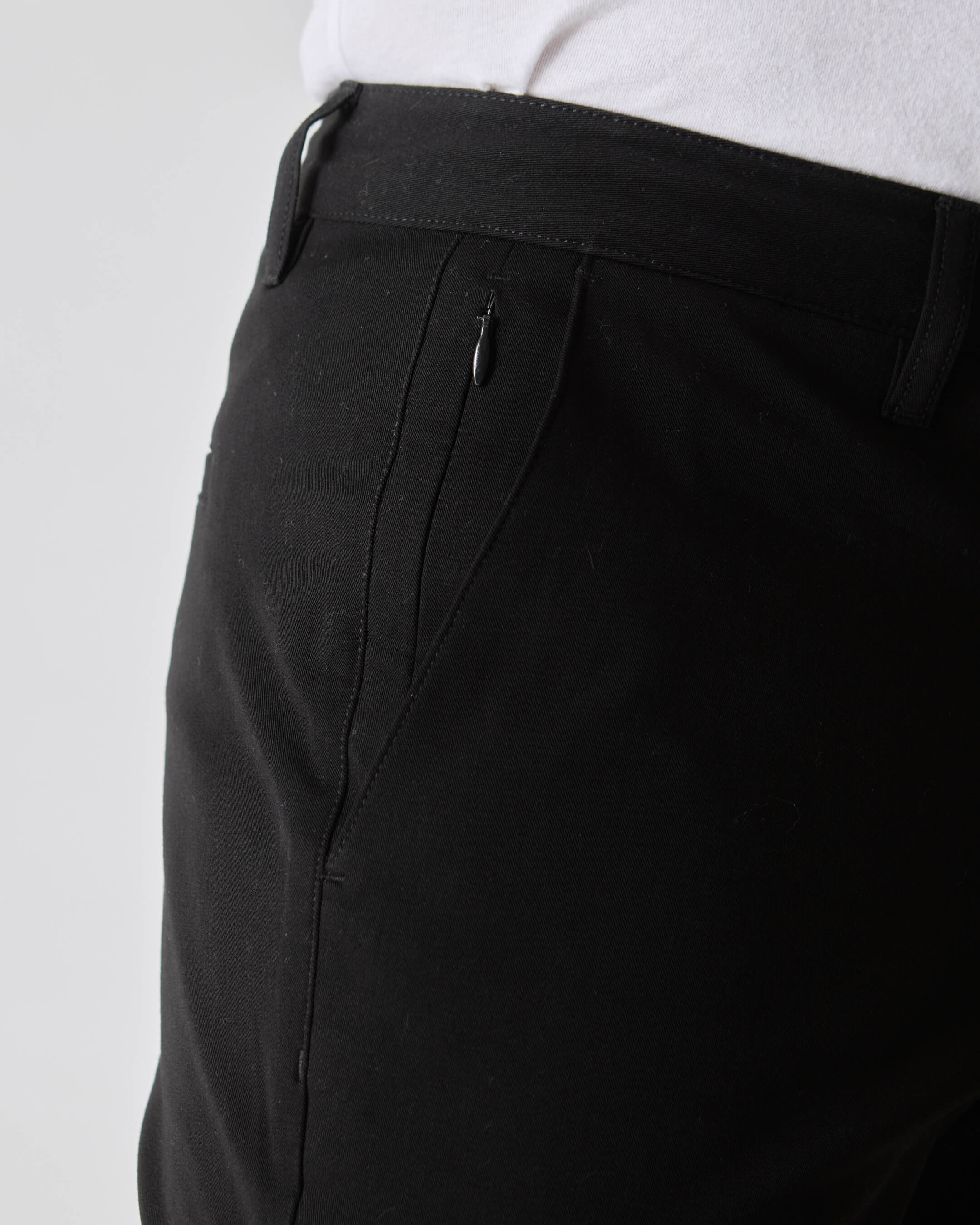 Black Slim Twill Chino Pant-VibeCloset