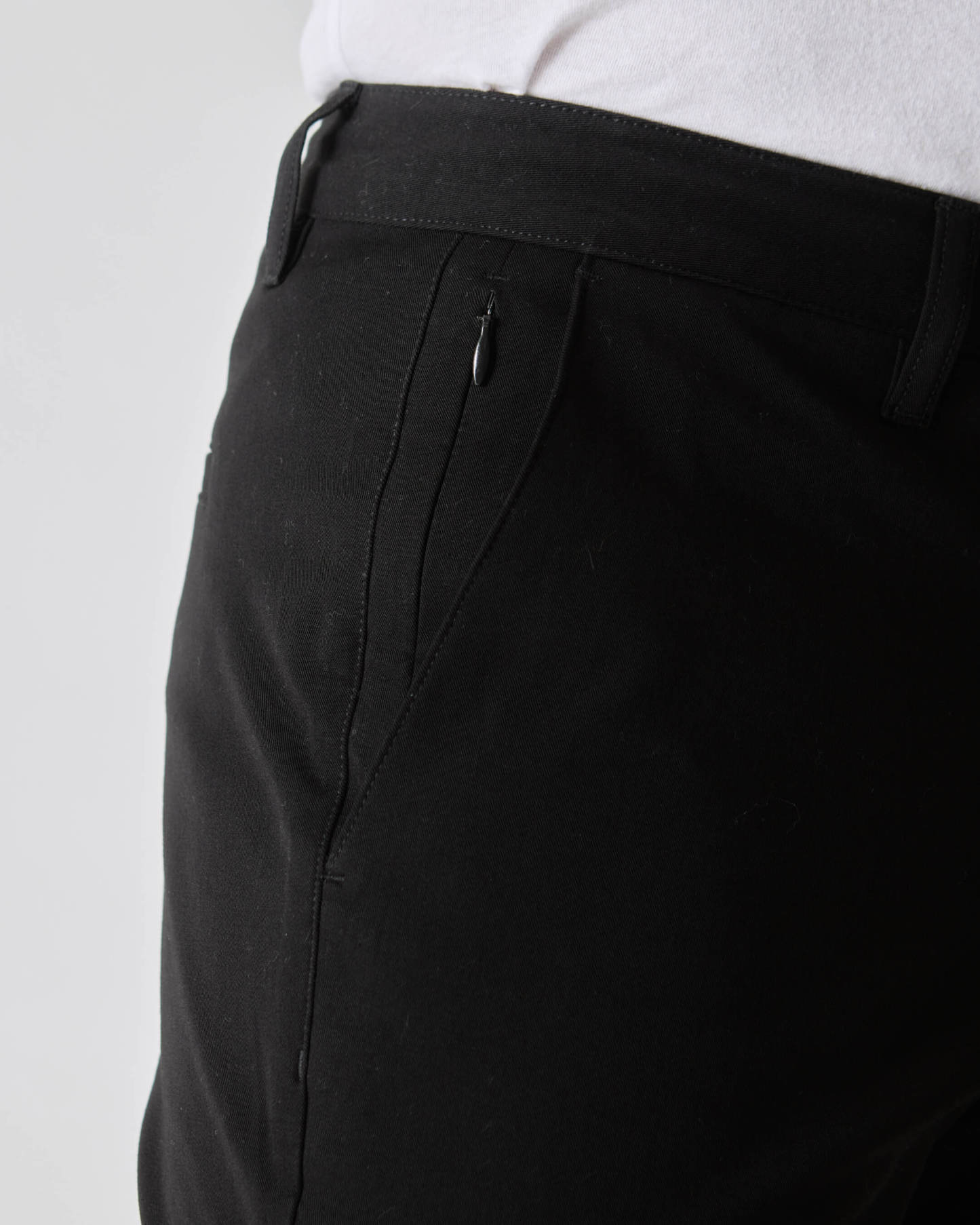 Black Slim Twill Chino Pant-VibeCloset