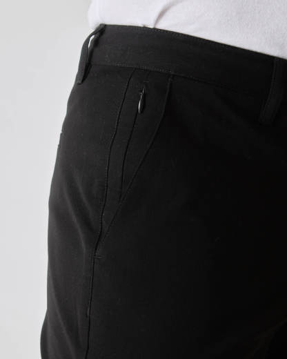 Black Slim Twill Chino Pant-VibeCloset