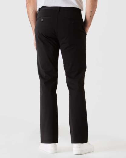 Black Straight Twill Chino Pant-VibeCloset