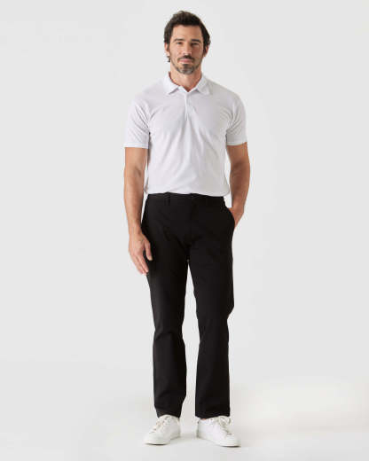 Black Straight Twill Chino Pant-VibeCloset