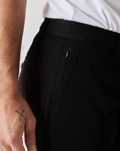 Black Straight Twill Chino Pant-VibeCloset