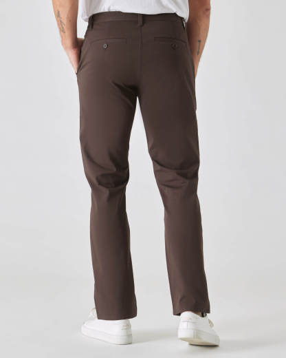 Dark Oak Straight Twill Chino Pant-VibeCloset