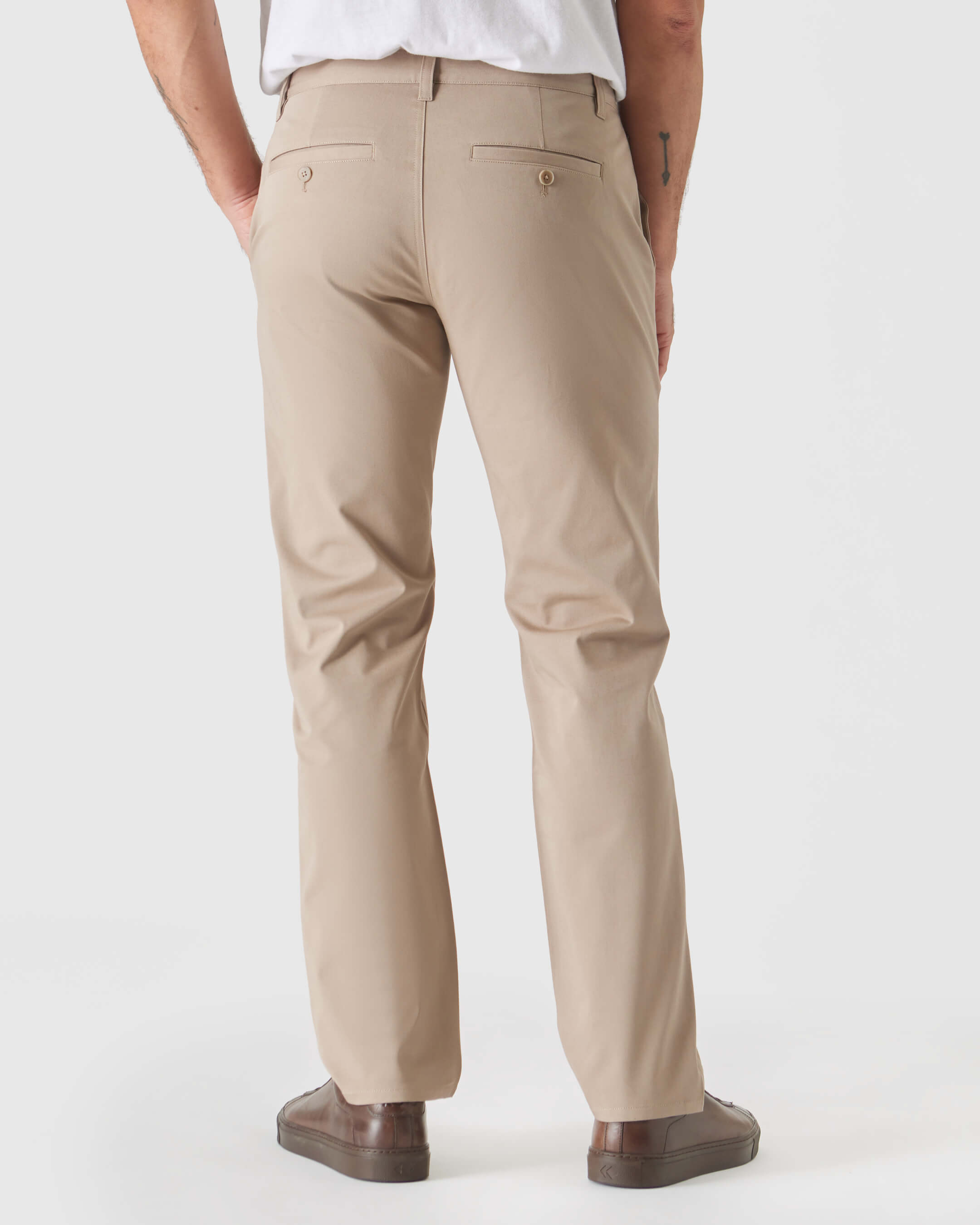 Khaki Straight Twill Chino Pant-VibeCloset