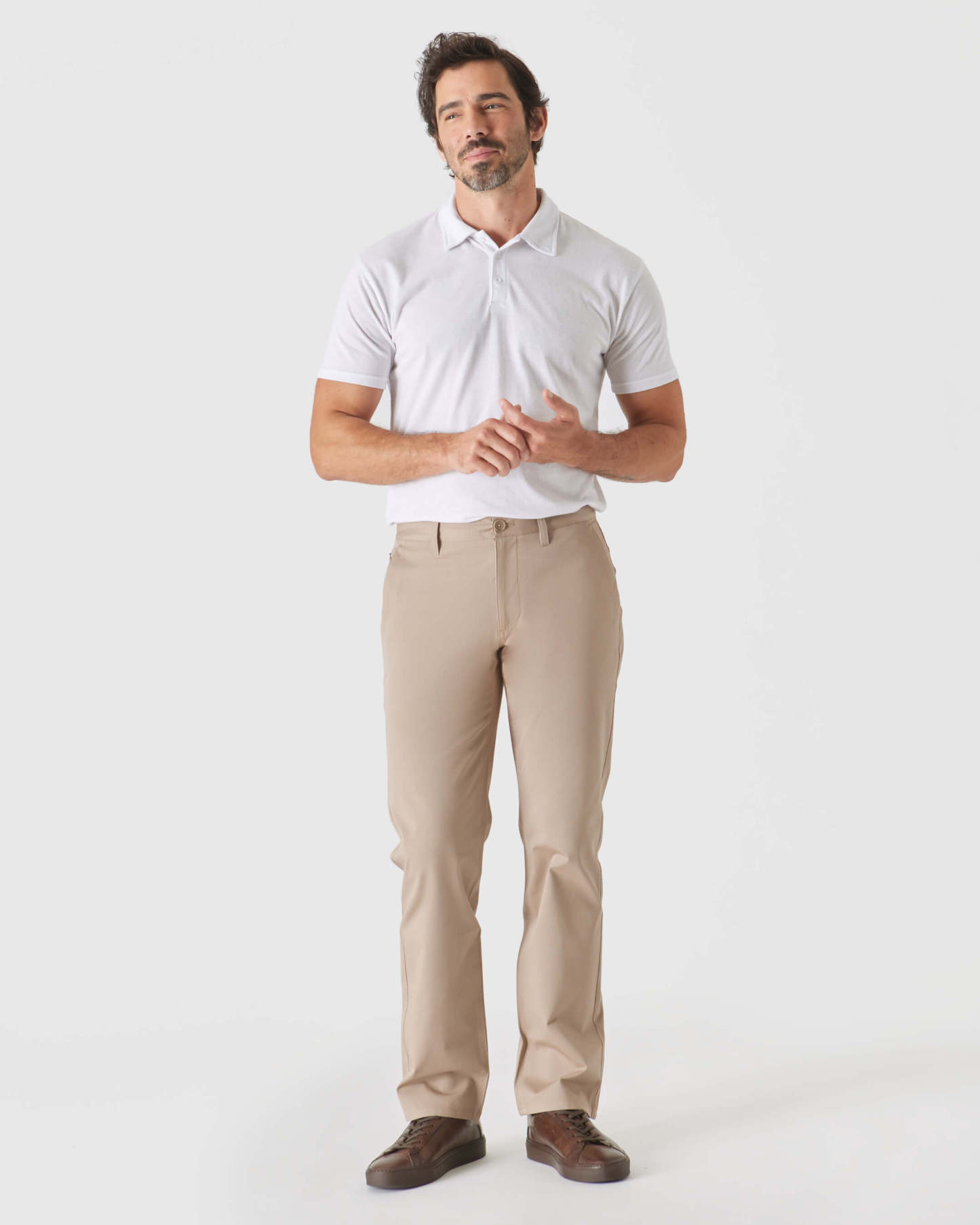 Khaki Straight Twill Chino Pant-VibeCloset