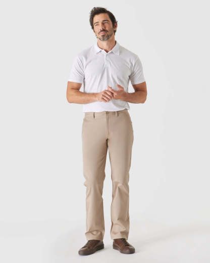 Khaki Straight Twill Chino Pant-VibeCloset