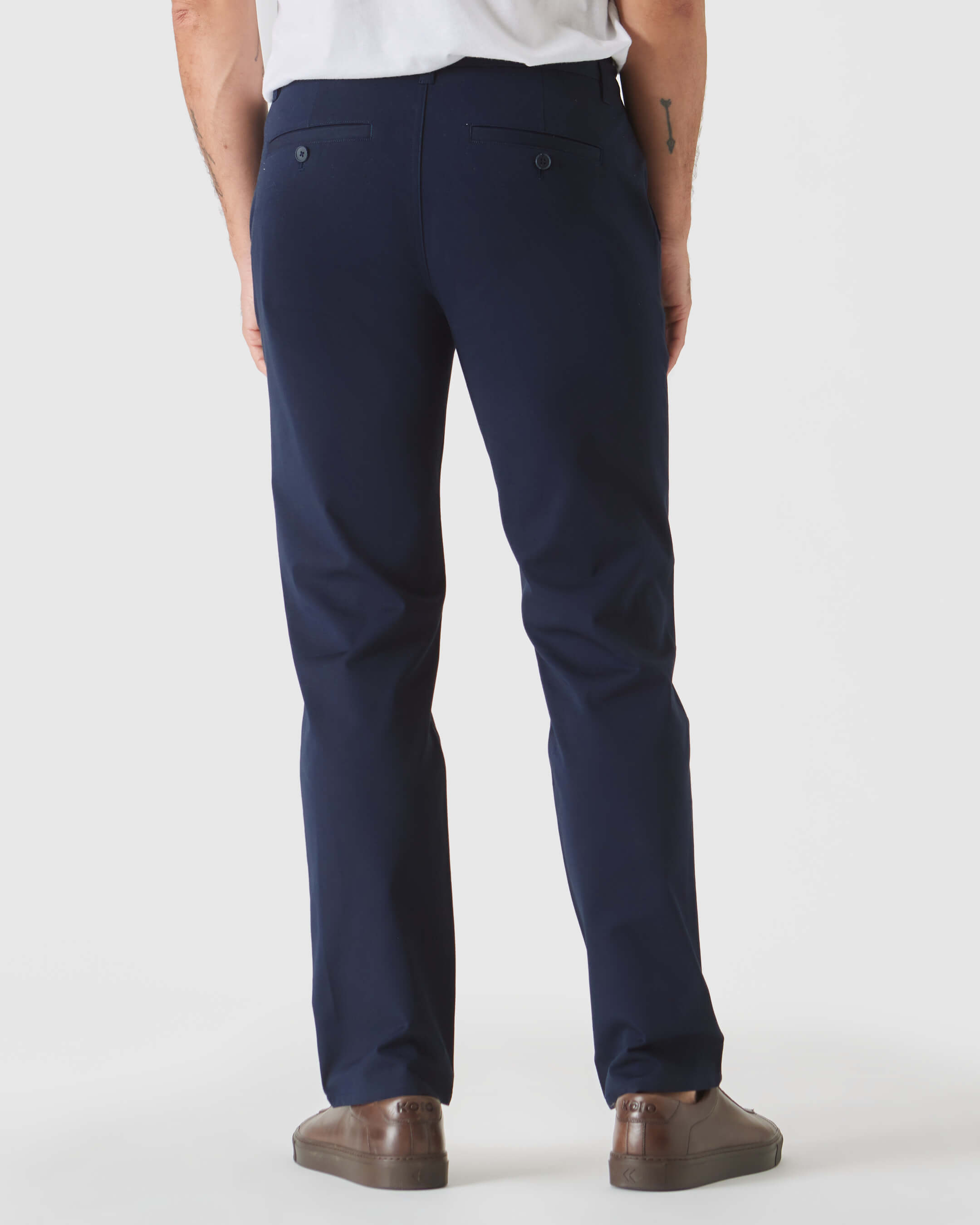Navy Straight Twill Chino Pant-VibeCloset
