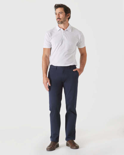 Navy Straight Twill Chino Pant-VibeCloset