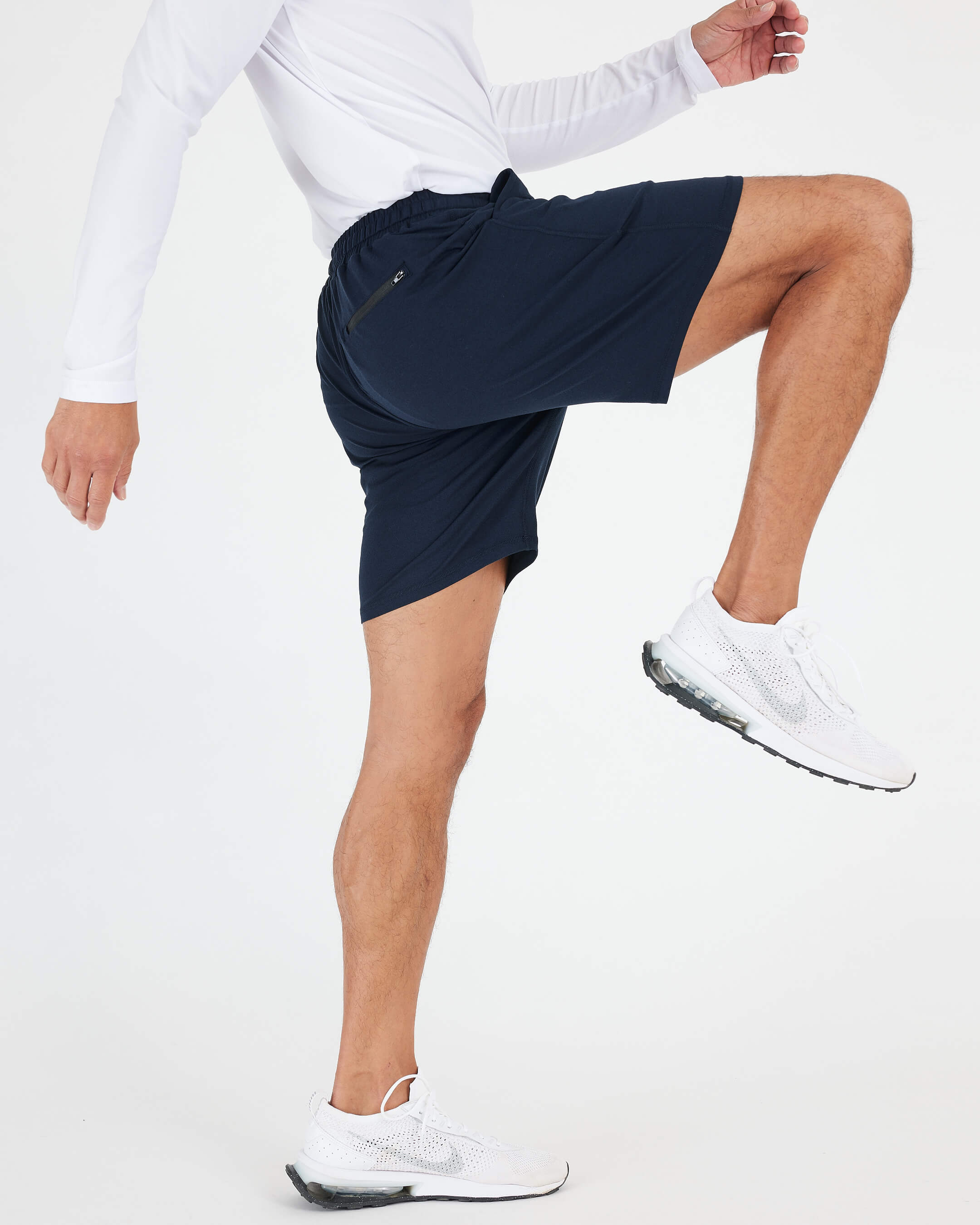 Black & Dark Heather Navy Active Comfort Shorts 2-Pack-VibeCloset