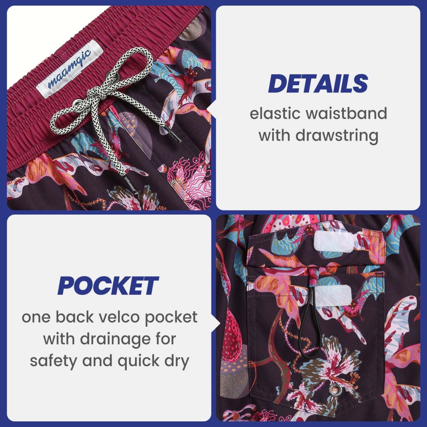 4.5 Inch Inseam Vintage Stretch Night Bat Swim Trunks-VibeCloset