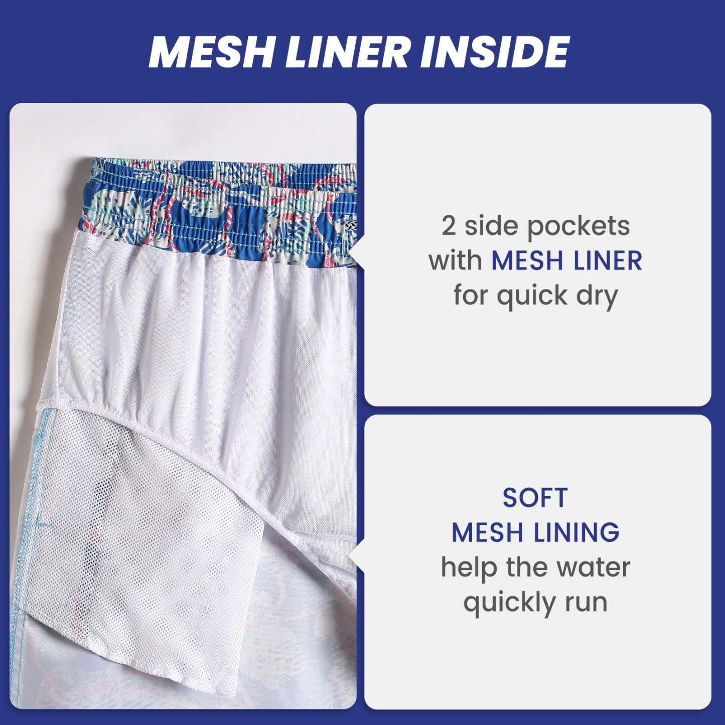 5.5 Inch Inseam Blue Polar Bear Swim Trunks-VibeCloset