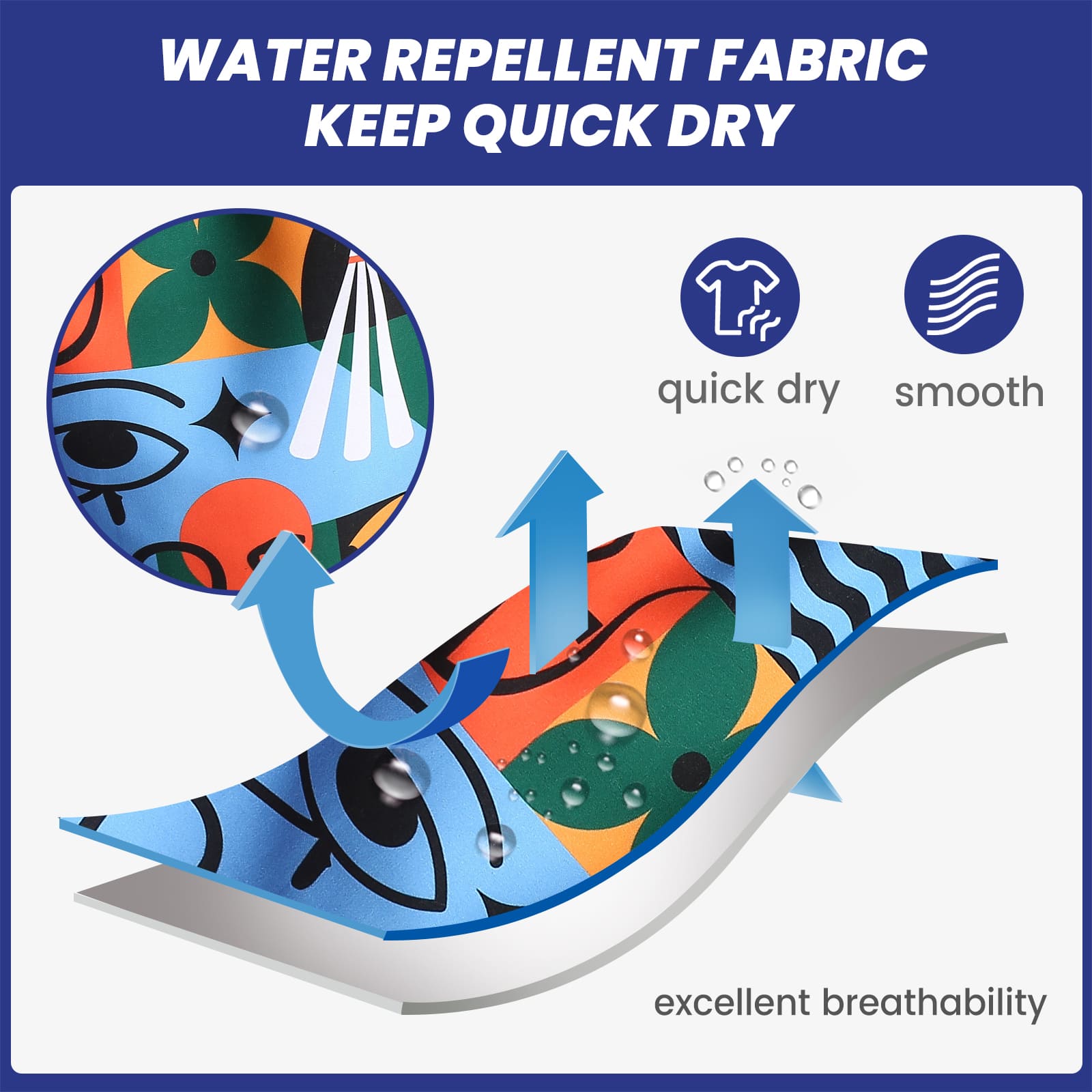 5.5 Inch Inseam Egyptian Pattern Swim Trunks-VibeCloset