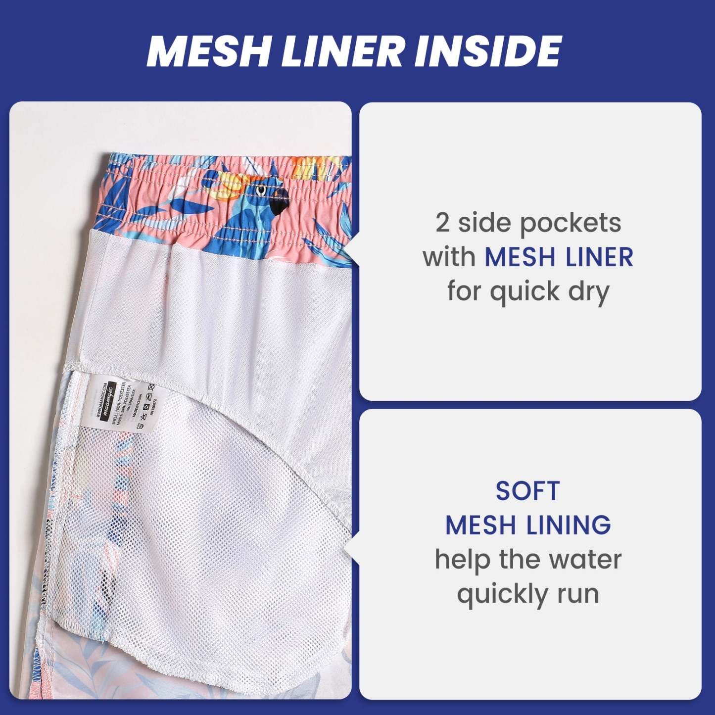 5.5 Inch Inseam Pink Tropical Fantasy Swim Trunks-VibeCloset