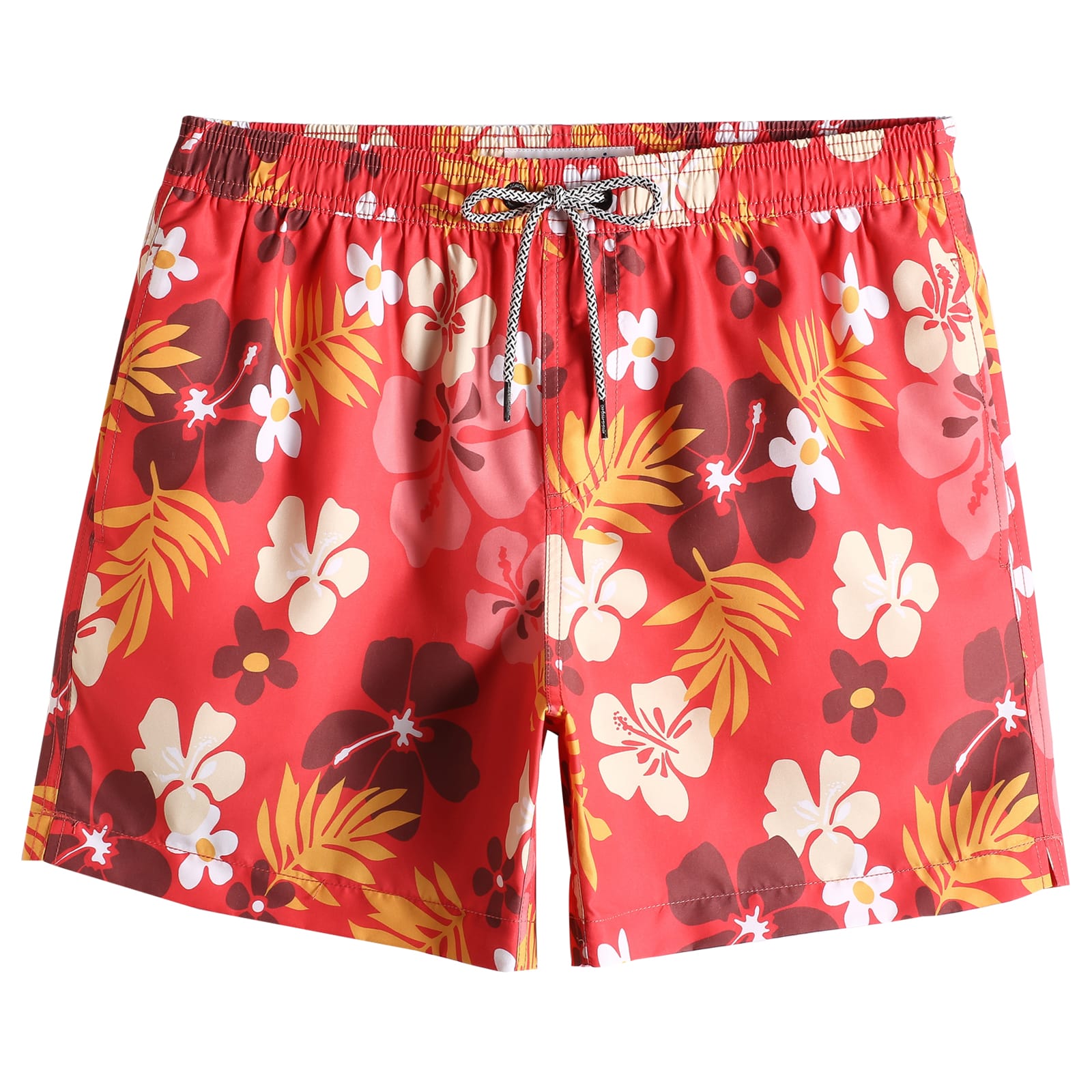 5.5 Inch Inseam Red Sakura Swim Trunks-VibeCloset