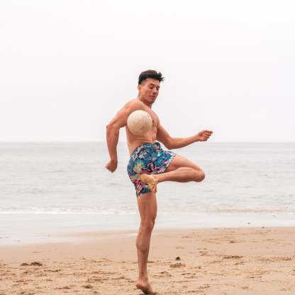 5.5 Inch Inseam Stretch Blue Pink Printed Swim Trunks-VibeCloset