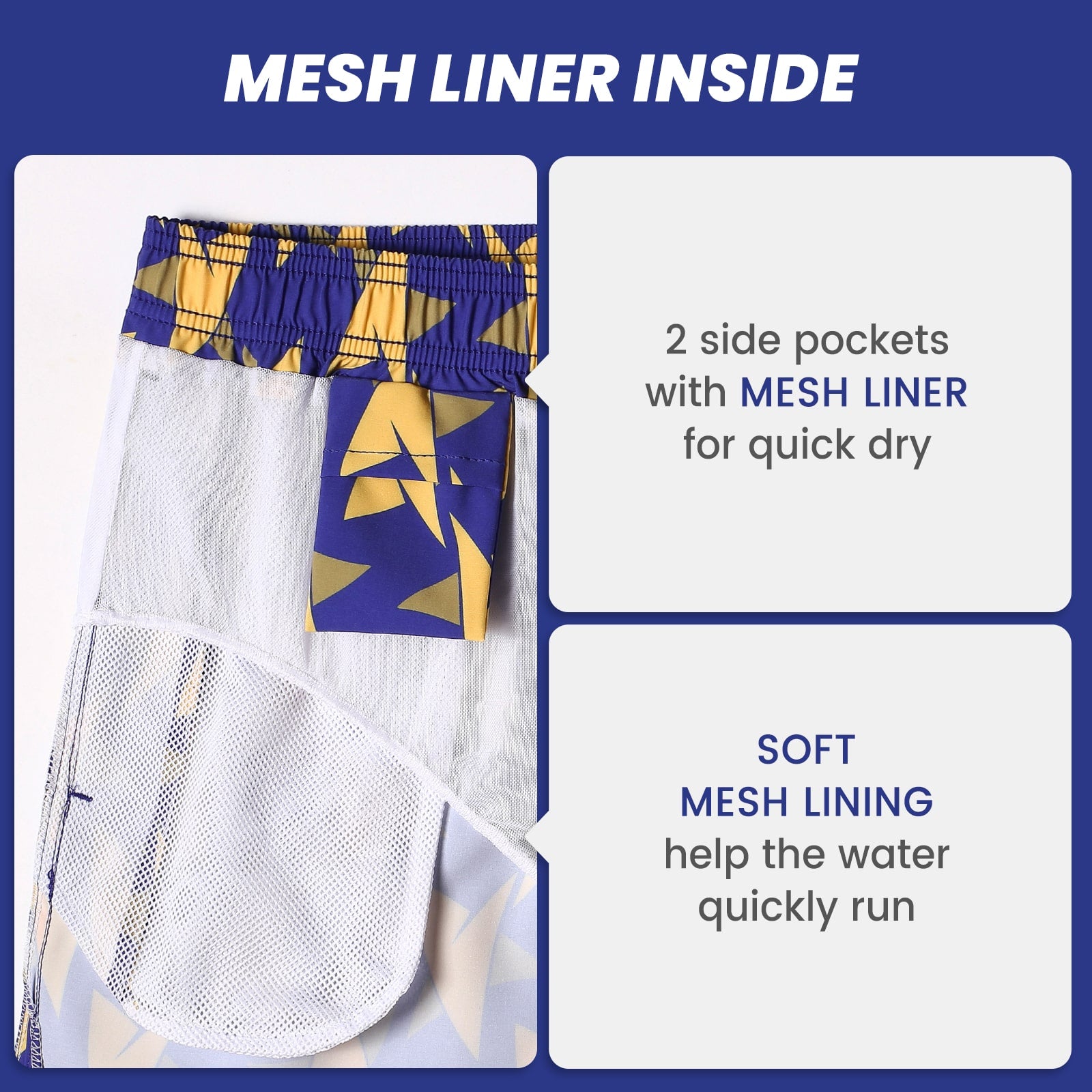 5.5 Inch Inseam Stretch Blue Star Swim Trunks-VibeCloset