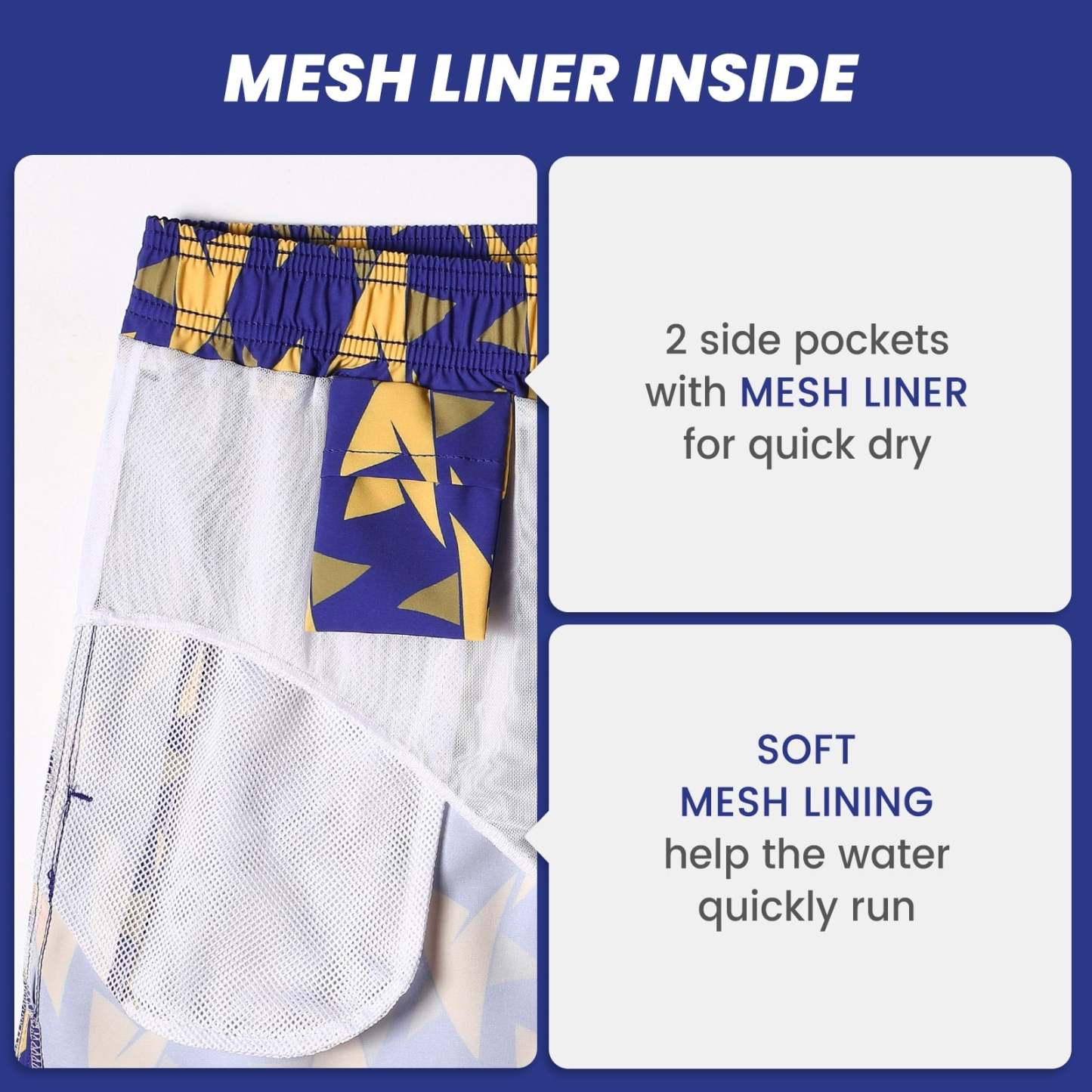 5.5 Inch Inseam Stretch Blue Star Swim Trunks-VibeCloset