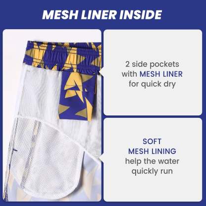 5.5 Inch Inseam Stretch Blue Star Swim Trunks-VibeCloset