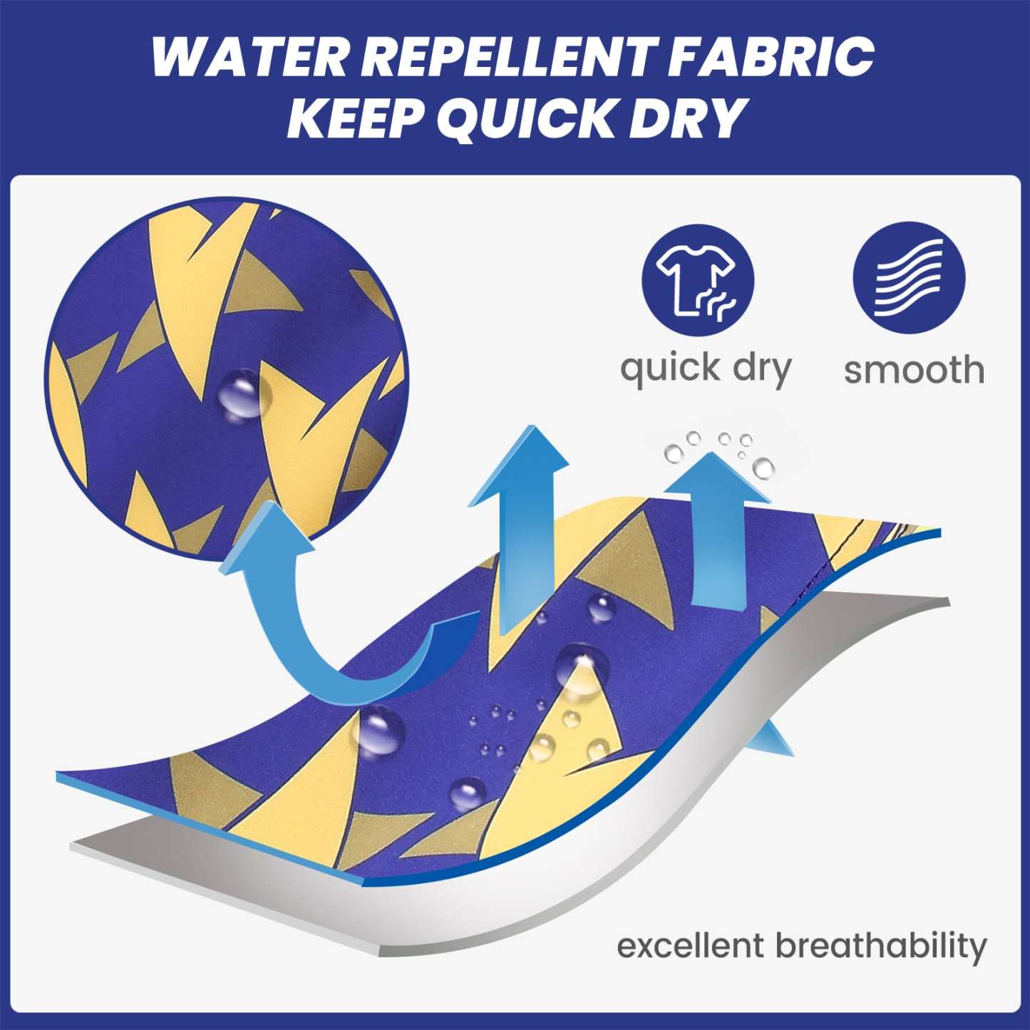 5.5 Inch Inseam Stretch Blue Star Swim Trunks-VibeCloset