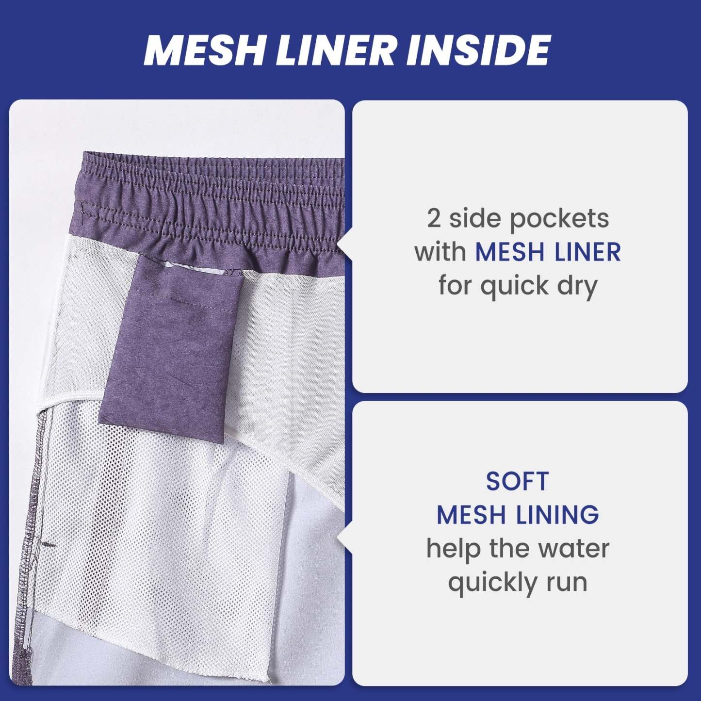 5.5 Inch Inseam Stretch Solid Purple Swim Trunks-VibeCloset