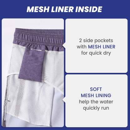 5.5 Inch Inseam Stretch Solid Purple Swim Trunks-VibeCloset