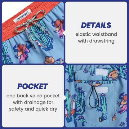 4.5 Inch Inseam Vintage Stretch Red Dead Swim Trunks-VibeCloset