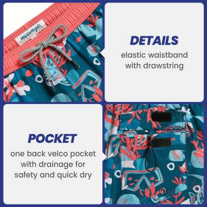 4.5 Inch Inseam Vintage Stretch Great Barrier Swim Trunks-VibeCloset