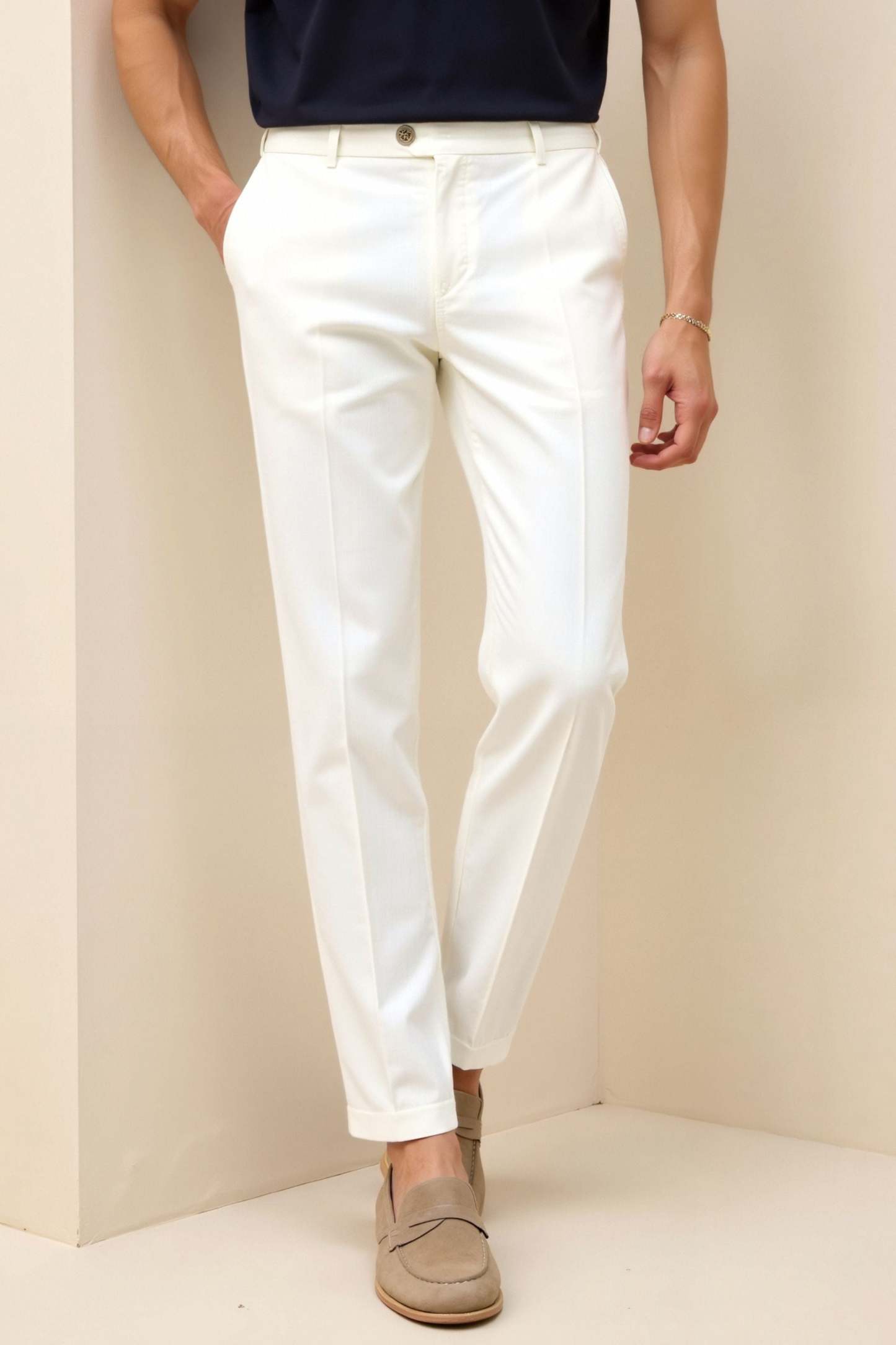 Smart Luxury Regular Fit Chino Ankle Pants-VibeCloset