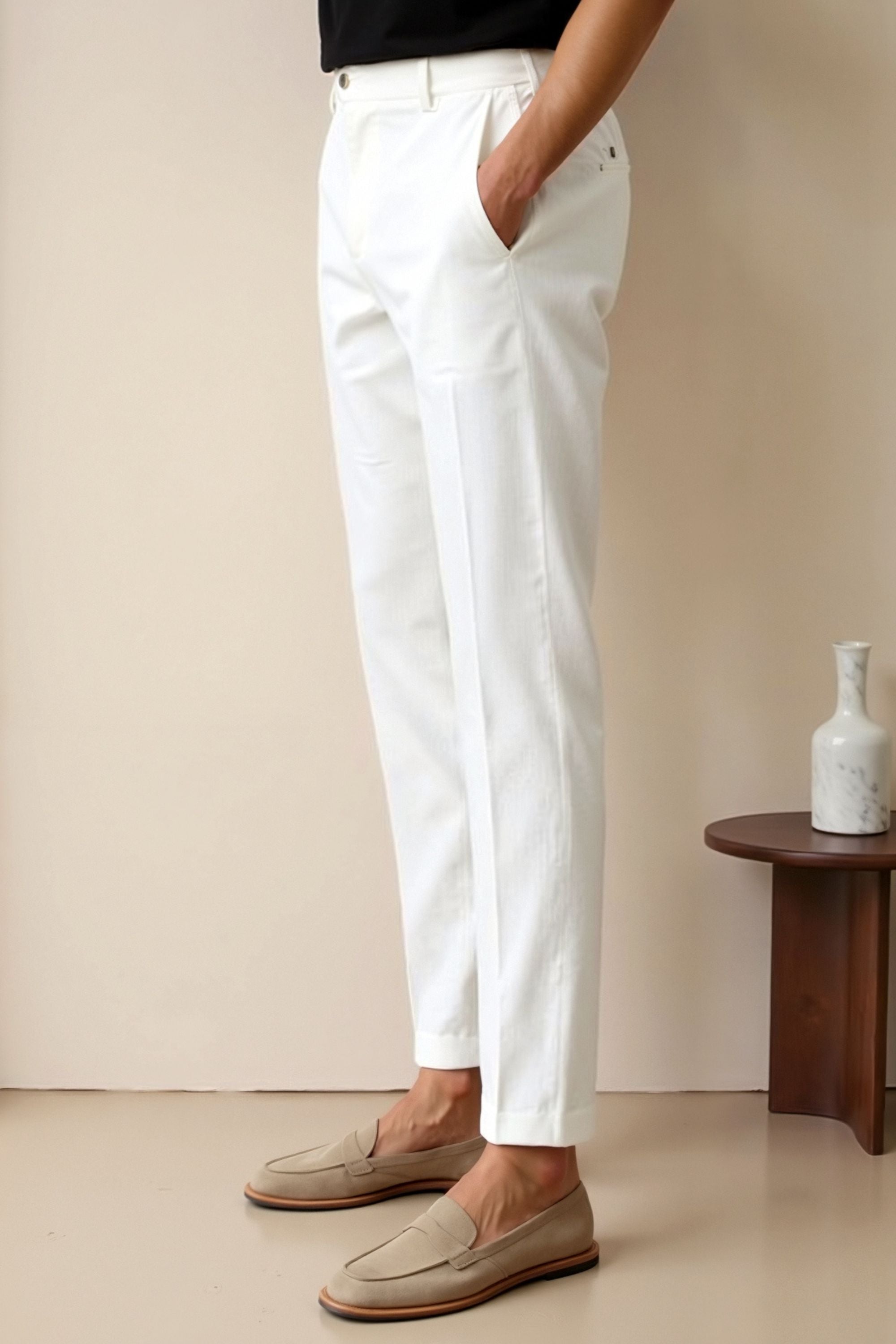 Smart Luxury Regular Fit Chino Ankle Pants-VibeCloset