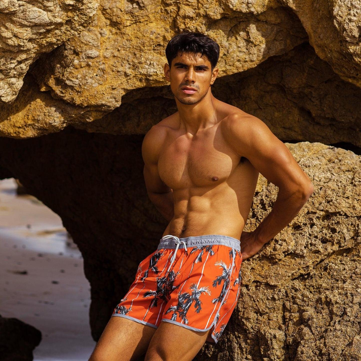 4.5 Inch Inseam Vintage Stretch Coconut Swim Trunks-VibeCloset