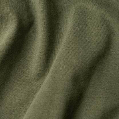 Military Green Tall Round Hem Crew Neck T-Shirt-VibeCloset