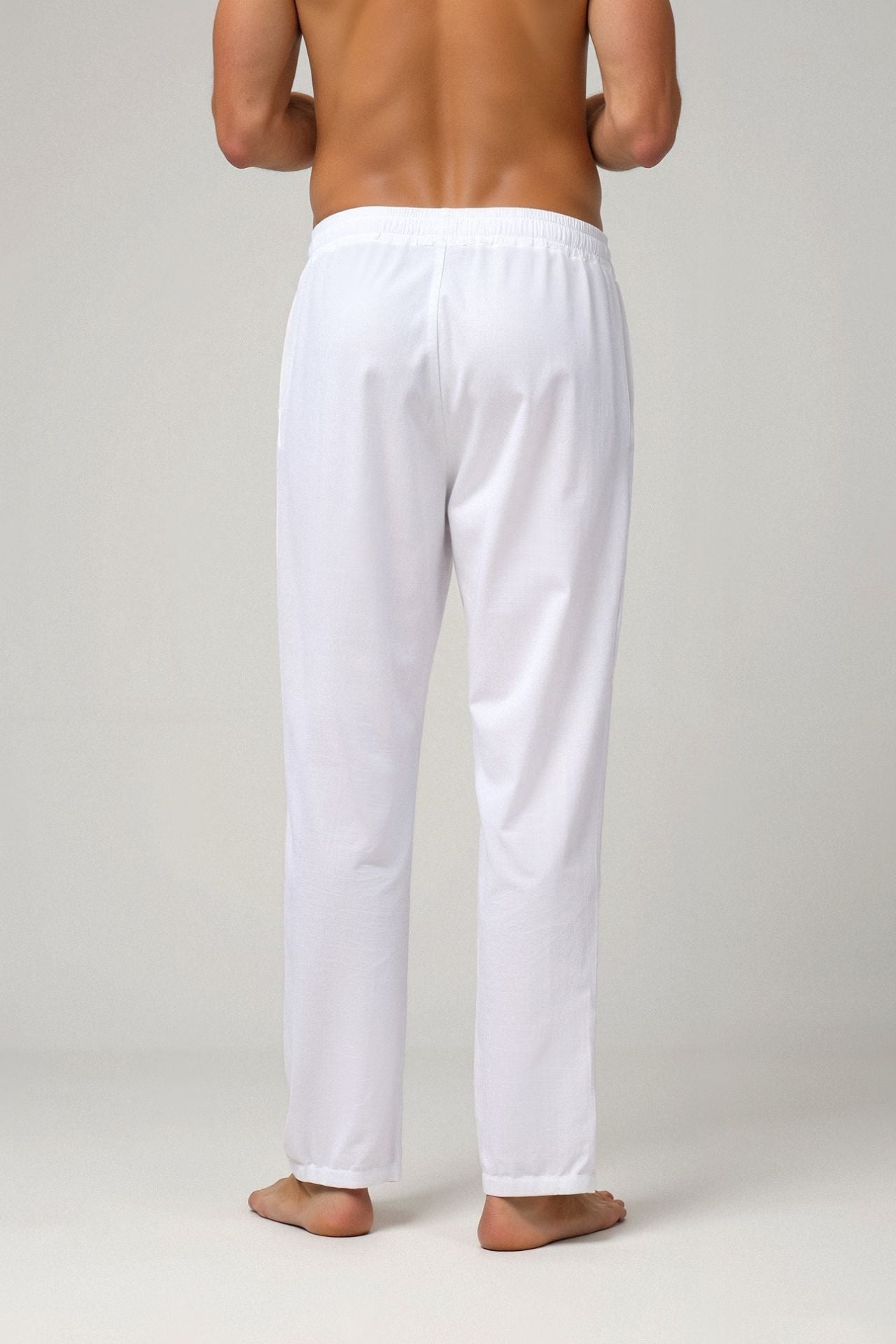 Old Money Cotton & Linen Blend Drawstring Pants-VibeCloset