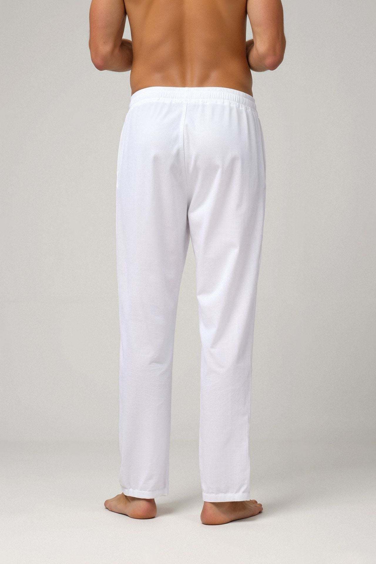 Old Money Cotton & Linen Blend Drawstring Pants-VibeCloset