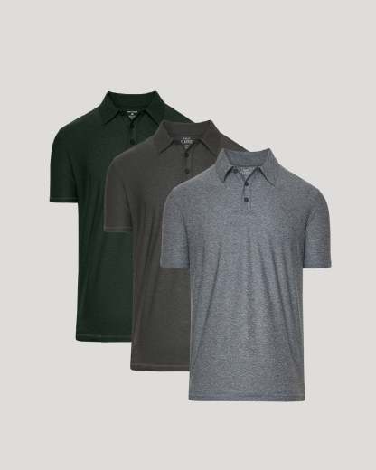 Active Short Sleeve Polo 3-Pack-VibeCloset