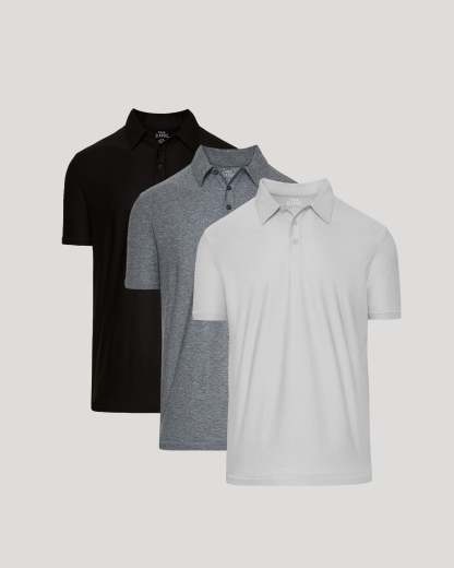 Active Short Sleeve Polo 3-Pack-VibeCloset
