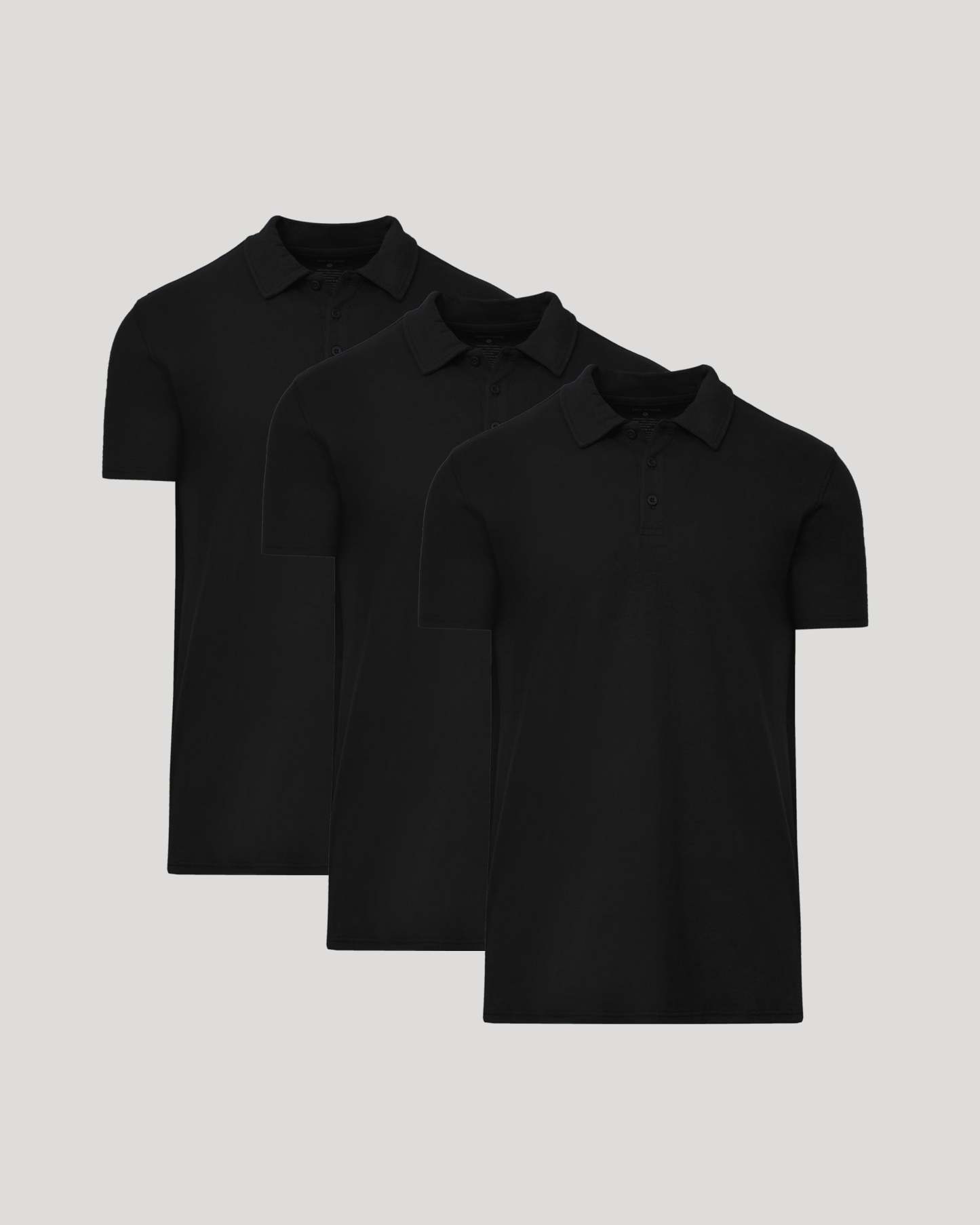 All Black Tall Short Sleeve Polo 3-Pack-VibeCloset