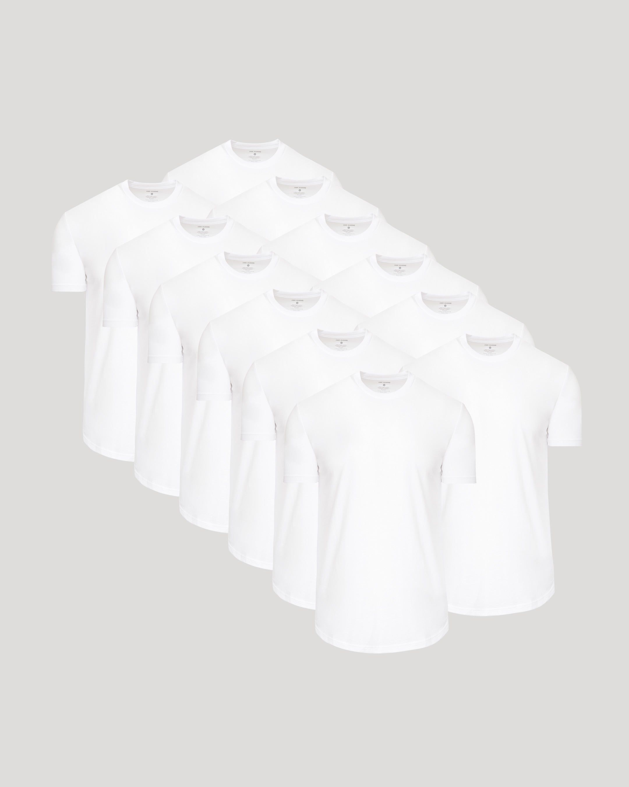 All White Short Sleeve Curved Hem Crew 12-Pack-VibeCloset